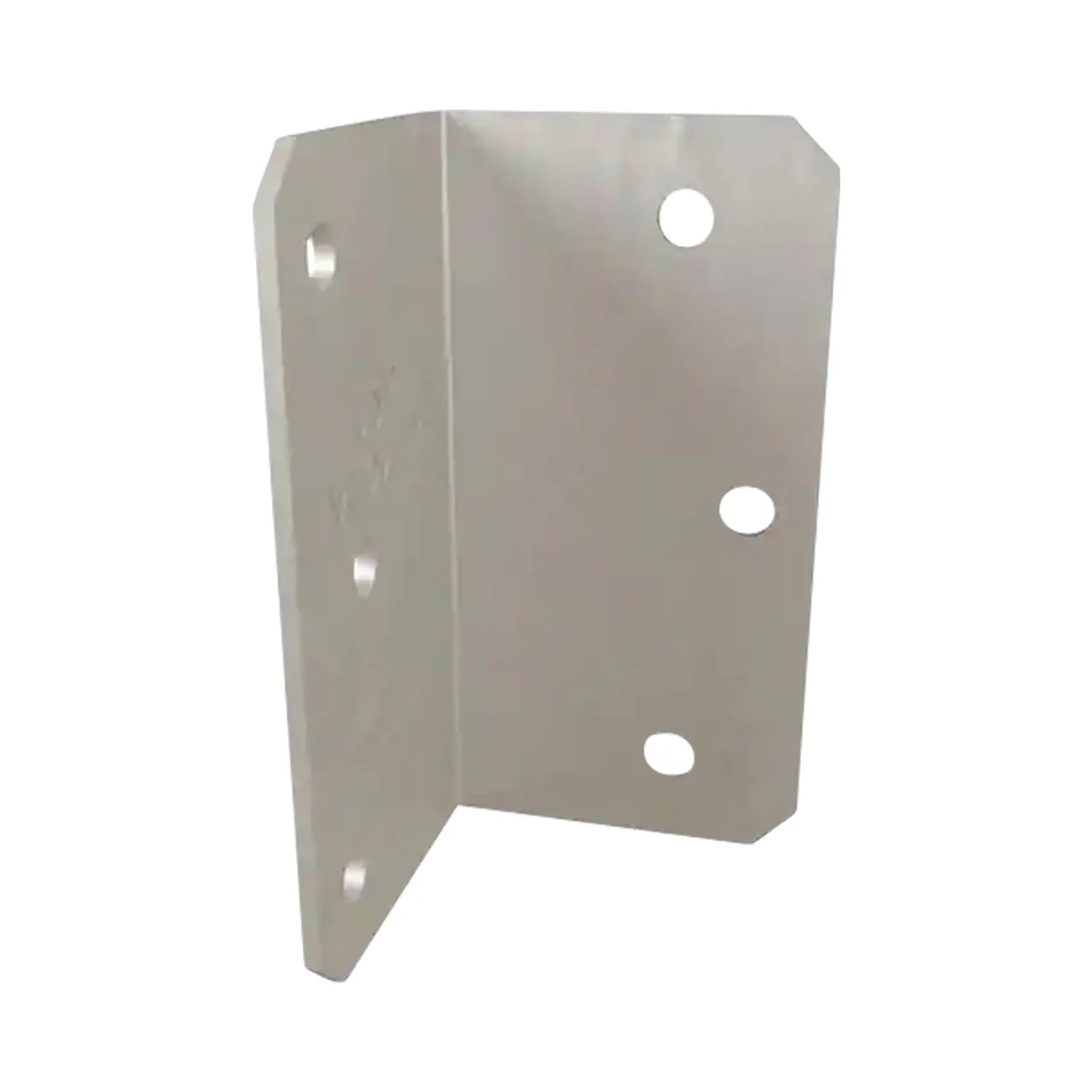 The Go Build 2 in. x 2 in. x 4 in. G185 12 Ga Angle is a metal L-shaped bracket with four round holes, corrosion resistance, smooth finish, and beveled edges—ideal for right-angle mounting with structural wood screws.
